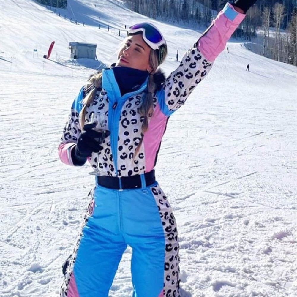 Tipsy Elves Ski Snow Suit - Leopard/PinkBlue